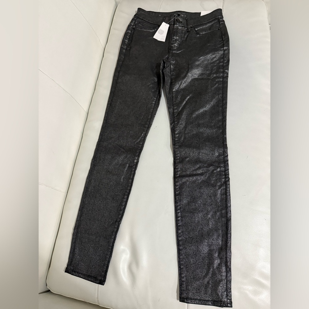 NWT White House Black Market black sparkle skinny jeanS Size 0